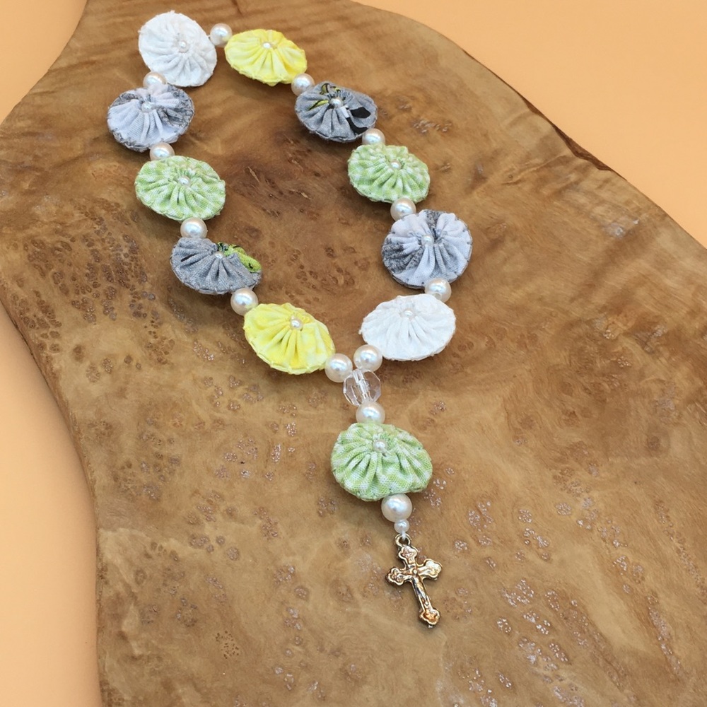 Handmade fabric Rosary